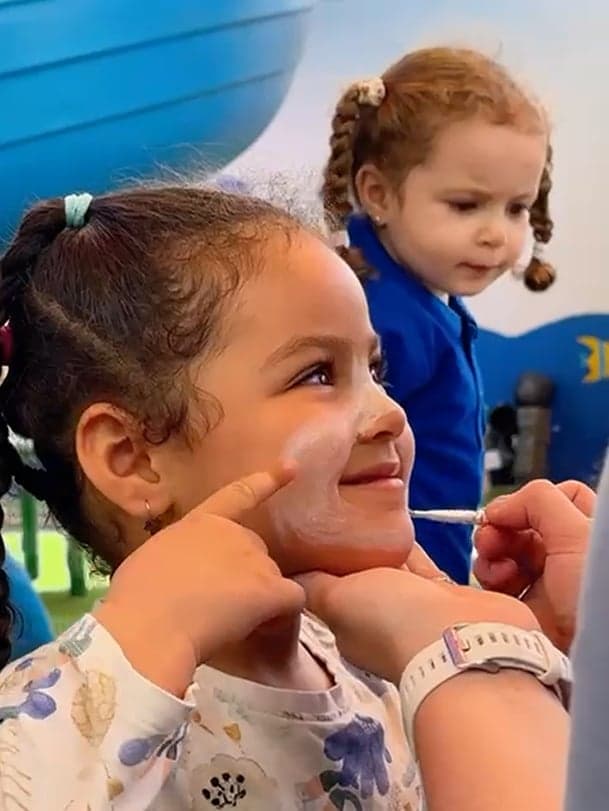 Face painting fun activity at the nursery