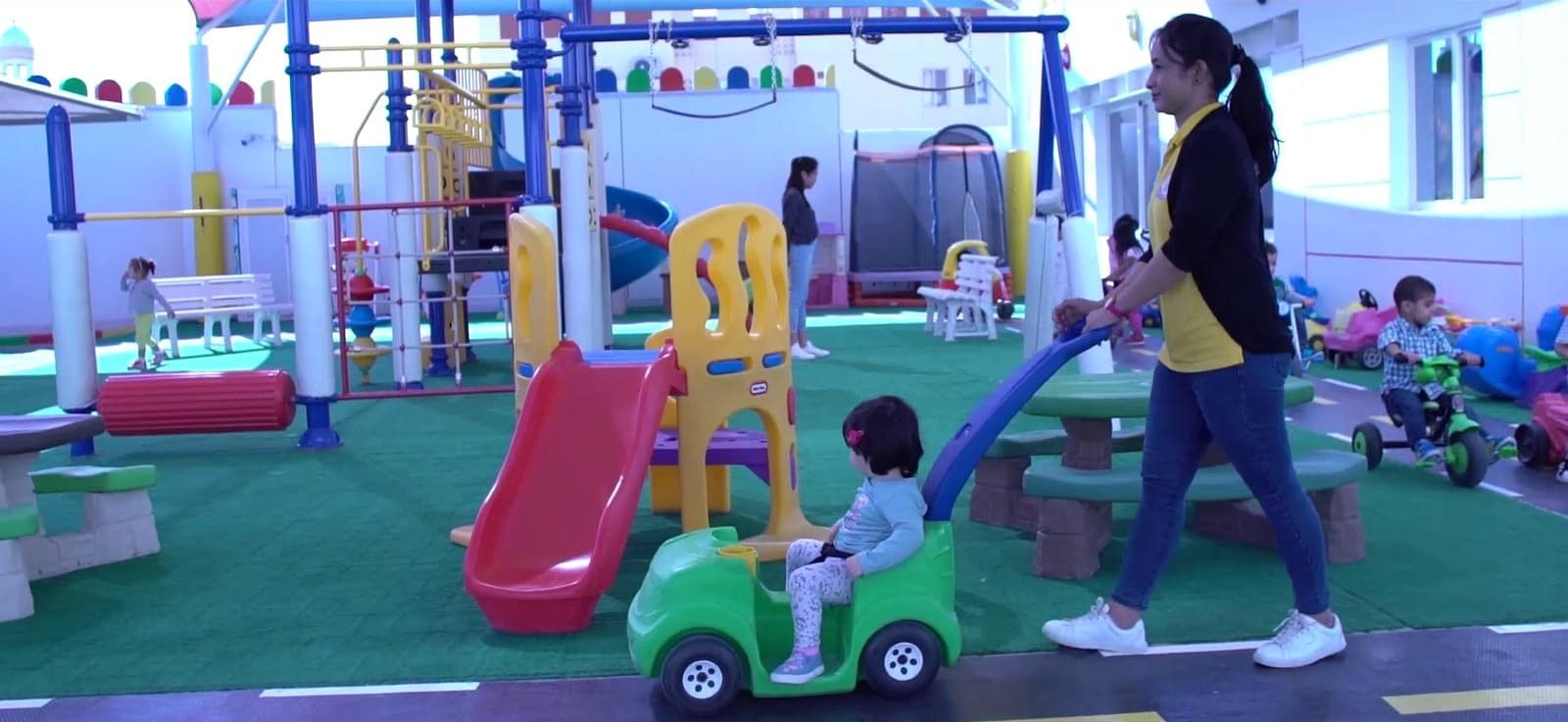 Large outdoor playground at Baby Garden Nursery