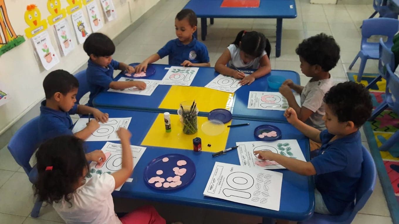 Children working together on structured learning activities